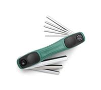 SATA ST09121SJ - Set di 8 chiavi esagonali pieghevoli metriche, 1,5 mm - 8 mm, con struttura in acciaio legato e impugnatura ergonomica a doppio materiale