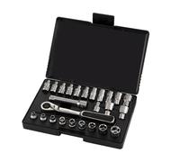 SATA ST09131SJ - Set di bussole pass-Thru a 6 punti, 1/4", lucidato, 3,5 mm - 9 mm 5/32 pollici - 1/2 pollici, in custodia per stampo soffiaggio