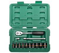 SATA ST09137 13 pz 1/4" e 3/8" BoltBiter bullone e dado estrattore set, con design bidirezionale per rimuovere e riutilizzare elementi di fissaggio danneggiati, coperto da garanzia a vita, verde.