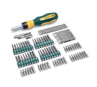 SATA ST09326SJ - Set di 80 punte a cricchetto universale con impugnatura morbida e corpo in acciaio al cromo vanadio