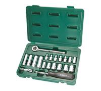 SATA ST09522 - Set di bussole metriche da 1/4", 6 punti, 20 pezzi, colore: Argento