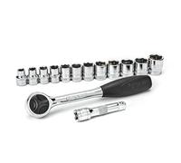 SATA ST09523 - Set di chiavi a bussola a 6 punte, 14 pezzi, 1/2", con cricchetto a testa tonda a 60 denti