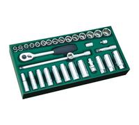 SATA ST09902SJ 33 pezzi 3/8" Drive 6 punti metrici Socket Tray Set