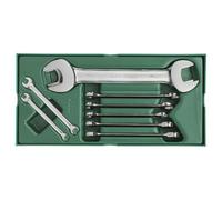 SATA ST09904-02 - Set di chiavi metriche a cricchetto e chiavi combinate, 10 pezzi, colore: Argento