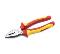 SATA ST70333ST - Pinze combinate isolate VDE da 20 cm con corpo in acciaio al cromo vanadio e doppio materiale antiscivolo, colore verde, 20 cm