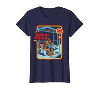 Satan is Waitin Devil Sarcastic Vintage Funny Adult Humor Maglietta, Donna, Navy, S