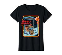 Satan is Waitin Devil Sarcastic Vintage Funny Adult Humor Maglietta, Donna, Nero, L