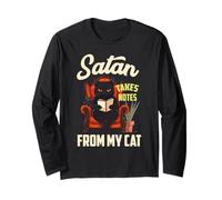 SATAN TAKES NOTES FROM MY CAT Maglia a Manica