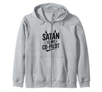 Satana è Il Mio co-Pilota Dark Humor Citazione Felpa con Cappuccio