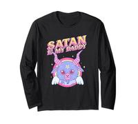 Satana è Il Mio papà (Divertente Carino Piccolo Diavolo Grafico) Maglia a Manica