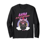 Satana è Il Mio Sugar Daddy (Divertente Carino Diavolo Grafica) Maglia a Manica