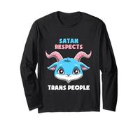Satana Rispetta Le Persone Transessuali Transgender Baphomet Maglia a Manica