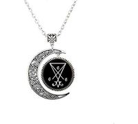 Satanica Luna Collana Altare Rituale Satana 666 Satanismo Lucifero Demone Gioielli Demonici Arte Picture Jewelry