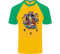 Satanico Gatto Mum Magia Nera Strega Halloween DA UOMO S/S Baseball T-Shirt