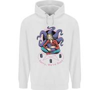 Satanico Gatto Mum Magia Nera Strega Halloween Uomo Felpa