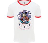 Satanico Gatto Mum Magia Nera Strega Halloween Uomo Ringer