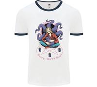 Satanico Gatto Mum Magia Nera Strega Halloween Uomo Ringer
