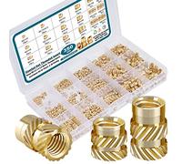 SATANTECH 350Pcs Threaded Inserts M2 M2.5 M3 M4 M5 M6 Female Thread Metric Knurled Nuts Assortment Kit Brass Heat Set Insert for Plastic and 3D Printing ComponentsQ