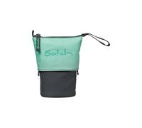 satch Astuccio extra groß inkl. Trennfach Reißverschlussfach Stiftehalter Geodreieck Sichtfenster für Stundenplan, menta sfumato, Taglia unica, Moderno