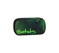 satch Astuccio Rigido Extra large in ivisorio Scomparto con cerniera Portapenne Triangolo Finestra per l'orario Seismic Green - Nero