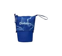 satch Pencil Slider extra large con scomparto divisorio con chiusura lampo, portapenne, triangolo, finestra per calendario delle ore, Blu - Blu, Taglia unica, Pencil Slider