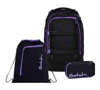 Satch Purple Phantom Set TRIPACK 3 pezzi zaino astuccio sacca sportiva ergonomici scuola