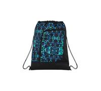 Satch Sacca Sportiva per Ragazze e Ragazzi con Scomparto con Cerniera, 12 Litri di Volume, agganciabile allo Zaino Caleido Blue - Nero
