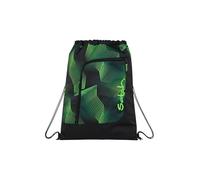 Satch Sacca Sportiva per Ragazze e Ragazzi con Scomparto con Cerniera, 12 Litri di Volume, agganciabile allo Zaino Seismic Green - Nero