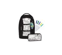 satch set zaino scolastico pack set Artist Edition - Nero | Set ergonomico da 3 pezzi con capacità di 30 L, completo di astuccio e borsa sportiva per la scuola