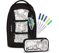 Satch Set zaino scuola ergonomico 30 litri e astuccio con penne Artist Edition