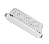 SatcOp Tastiera Wireless per Macchina da Scrivere a 86 Tasti, Tastiera retrò con Supporto Integrato, Tastiera con Graziosi Copritasti Rotondi per Dispositivi Multipli per PC (Bianco)