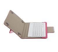 SatcOp Tastiera Wireless, Tastiera + Custodia in Pelle PU con Supporto Ergonomico per IOS (Tastiera da 10 pollici + custodia in pelle rosa)