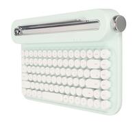 SatcOp Wireless Tastiera Retrò per Macchina da Scrivere a 86 Tasti con Supporto Integrato, Copritasti Rotondi per Dispositivi Multipli PC (Menta)