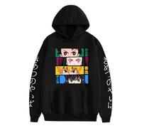 Satdflie Anime Demon Slayer Stampato Cappuccio Uomini Donne Harajuku Pullover Loog Manica Felpa Unisex Casual Cappuccio Tops, Fan Natale, colore/11, L