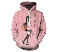Satdflie Anime Demon Slayer Stampato Cappuccio Uomini Donne Harajuku Pullover Loog Manica Felpa Unisex Casual Cappuccio Tops, Fan Natale, Colore /13, S