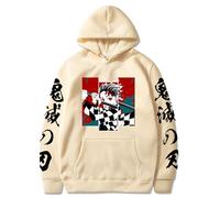 Satdflie Anime Demon Slayer Stampato Cappuccio Uomini Donne Harajuku Pullover Loog Manica Felpa Unisex Casual Cappuccio Tops, Fan Natale, colore/11, L