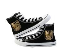 Satdflie Attack On Titan Tela Scarpe per Le Donne Uomini Unisex Alta Moda Trainer Stampato Adulto Casual Pizzo su Sneaker a Piedi, Colore/5, 35 Dimensioni