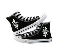 Satdflie Attack On Titan Tela Scarpe per Le Donne Uomini Unisex Alta Moda Trainer Stampato Adulto Casual Pizzo su Sneaker a Piedi, Colore/6, 41 Dimensione