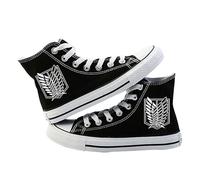 Satdflie Attack On Titan Tela Scarpe per Le Donne Uomini Unisex Alta Moda Trainer Stampato Adulto Casual Pizzo su Sneaker a Piedi, Colore/7, 39 Dimensioni