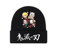 Satdflie Demon Slayer Anime Cappelli a Maglia per Uomini Donne Teschi Casual Autunno Inverno Cappellini Manga Unisex Stampati a Pieno, Natale in Famiglia, Style/44
