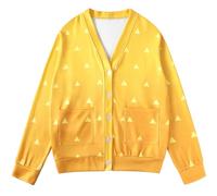 Satdflie Demon Slayer Cardigans per Gli Uomini Donne Cosplay Stampa Maglione a Maniche Lunghe Pullover a Collo a V Pulsante Giù Maglioni a Maglia Casual, Stile / 8, S/M