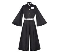 Satdflie Demon Slayer Costume Cosplay Kimono Abito con cintura Set completo unisex Abito di Natale e Halloween Regalo per fan degli anime, Tokitou Muichirou, taglia S