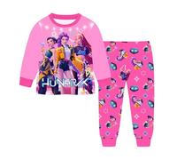 Satdflie KPOP Cacciatori di Demoni Pigiama Set per Le Donne, 2pc Maniche Lunghe e Pantaloni Set, Rumi Mira Zoe Musica Festa Abiti da Letto, Fan Natale, Rosa, 130 Dimensioni