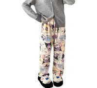 Satdflie Ragazze Pigiama Pantaloni Flanella Cotone Cartoon Print Sleep & Lounge Pantaloni Donna Pantaloni Famiglia Natale Casa Pantalone Kawaii Comfy Loungewear, Style/5, M
