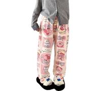 Satdflie Ragazze Pigiama Pantaloni Flanella Cotone Cartoon Print Sleep & Lounge Pantaloni Donna Pantaloni Famiglia Natale Casa Pantalone Kawaii Comfy Loungewear, Style/6, M