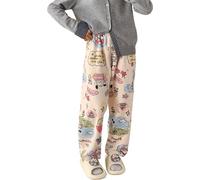 Satdflie Ragazze Pigiama Pantaloni Flanella Cotone Cartoon Print Sleep & Lounge Pantaloni Donna Pantaloni Famiglia Natale Casa Pantalone Kawaii Comfy Loungewear, Style/4, M