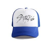 Satdflie Stray Bambini Baseball Cappello per Gli Uomini Donne Cappello da Sole Felix Hyunjin Han Seungmin I.N Bangchan Lee Conoscere Changbin Hiphop Cappello, Fan, Blu/3