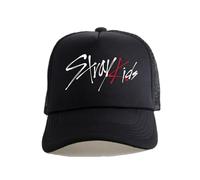 Satdflie Stray Bambini Baseball Cappello per Uomini Donne Cappello Sole Felix Hyunjin Han Seungmin I.N Bangchan Lee Conoscere Changbin Hiphop Cappello, Fan, Nero/1