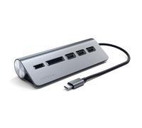 SATECHI 5 in 1 Hub USB C Combo per Scrivania in Alluminio con 3x Porte USB-A a 5Gbps e Lettori Schede Micro/SD (Senza Ricarica) per MacBook Air/Pro/Neo, Portatile - Grigio Siderale