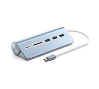 SATECHI USB C Hub per Desktop - Hub USB C con 3 porte dati USB-A 3.0, lettori di schede Micro/SD, hub USBC MacBook Pro/Air M1 M2 M3, Dell, HP, Surface - Blu